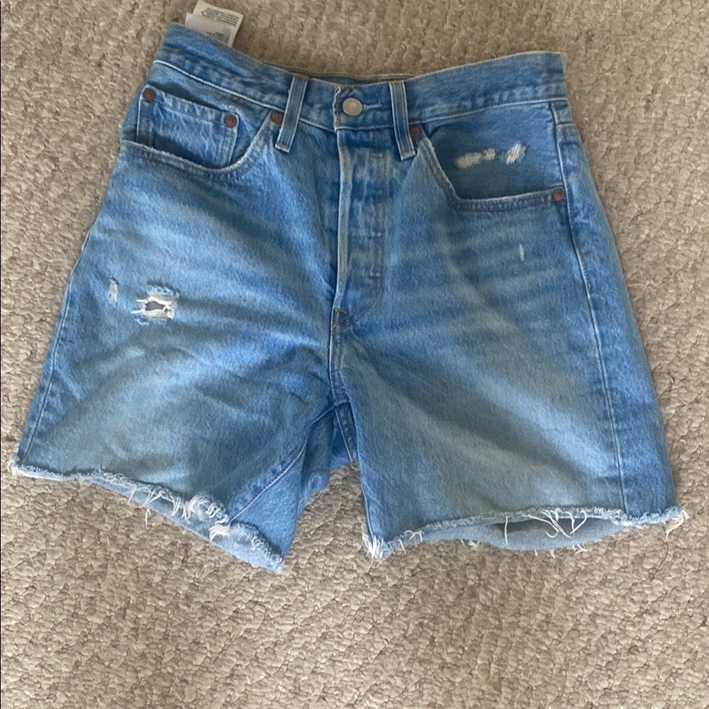 Levi's Light Blue Jean Shorts 501
Distressed